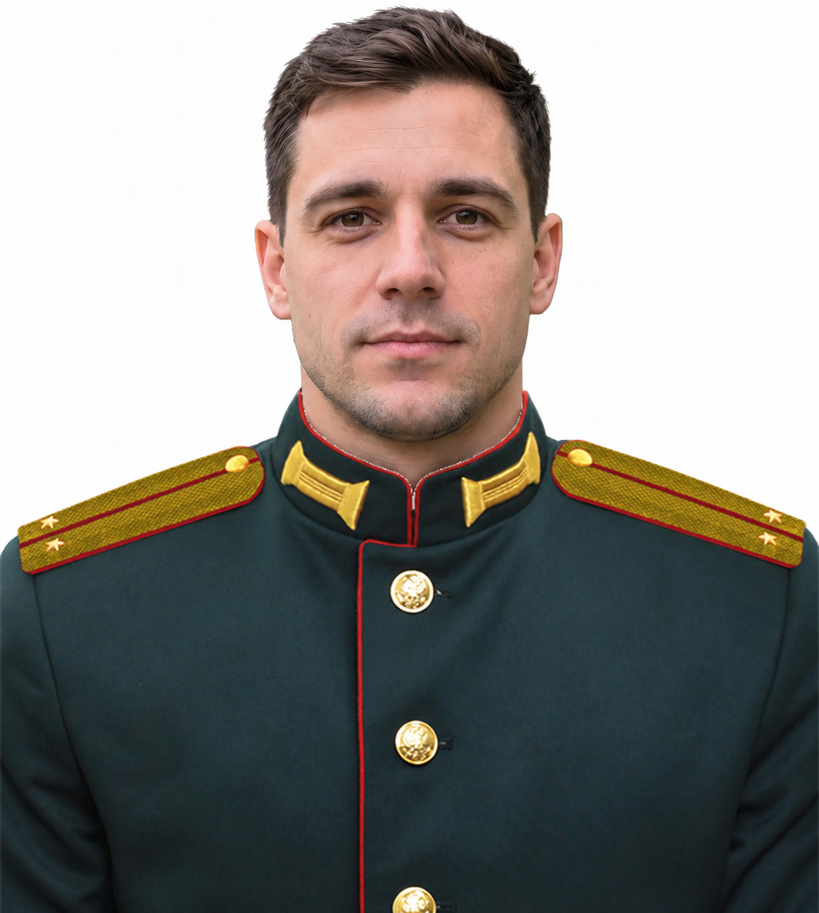 После обработки MilitaryPhoto: тот же мужчина в парадной форме лейтенанта